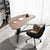 Irregular Carbon Steel Frame Desk with V-Shaped Table Legs with curtian besides