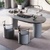 Double Circular Column Irregular Sintered Stone Island Table with chairs