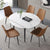 White Sintered Stone Extendable Dining Table with Four Legs Base and Chairs Set