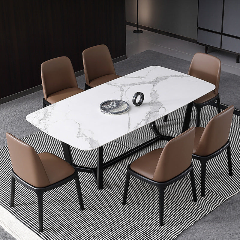 Sintered Stone Dining Table with Stylish Base - DPhome