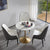 White Sintered Stone Tulip Table of Modern Design With Pineapple Chairs