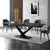 Extendable Rectangle Dining Table with Powder Coating Cross Steel Base and Butterfly Dining Chairs in Dining Space